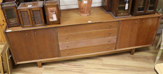 A teak sideboard, W.199cm